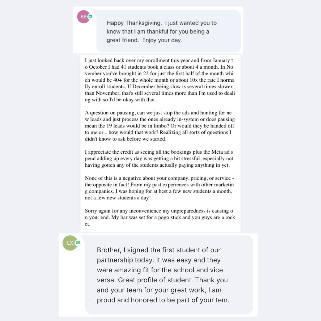 School owner testimonial